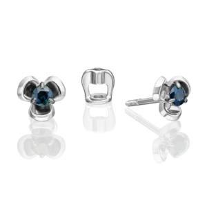 Stud Earrings in White Gold with Sapphire-063