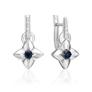 English lock earrings in white gold with sapphire and diamonds-066