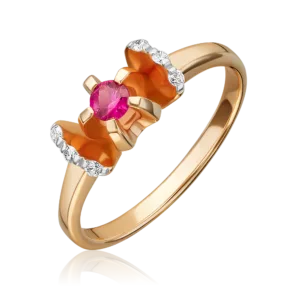 Rose gold ruby diamond ring-005