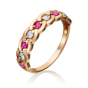 rose gold ring with diamonds and rubies-020