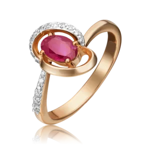Rose gold ruby diamond ring-023