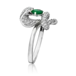 King Cobra ring in white gold with emerald and diamonds-034