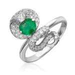 King Cobra ring in white gold with emerald and diamonds-034