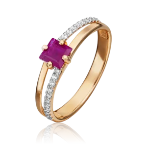Rose Gold Ruby Diamond Ring-039