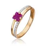 Rose Gold Ruby Diamond Ring-039