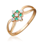 Rose Gold Ring with emeralds and diamonds-040