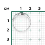 white gold ring with diamonds and emeralds-053