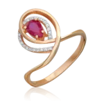 rose gold ruby diamond ring-066