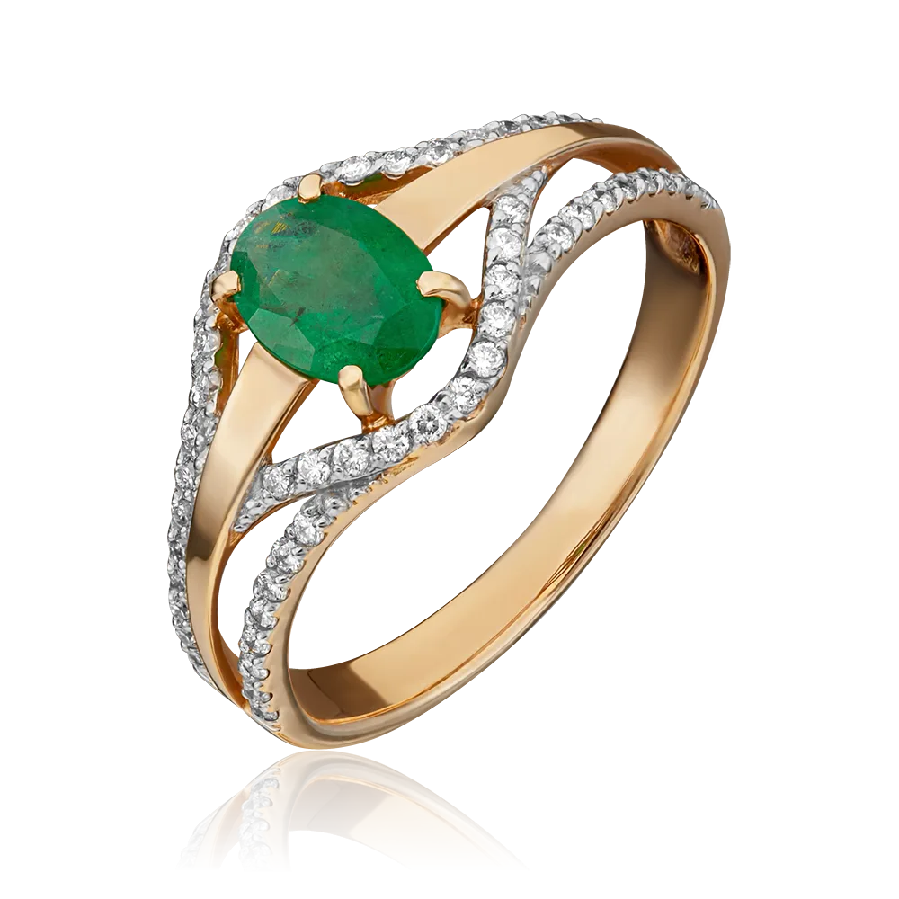 Rose gold with Emeralds and Diamonds-059