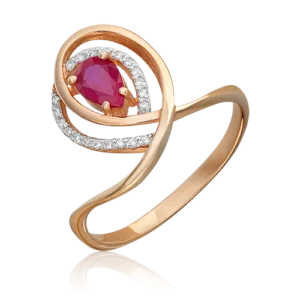rose gold ruby diamond ring-066