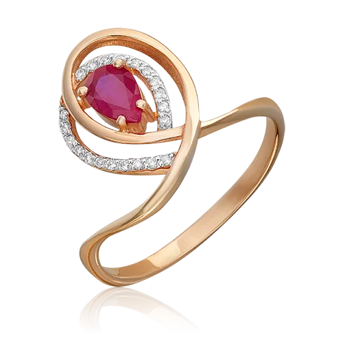 rose gold ruby diamond ring-066