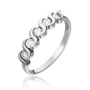 white gold with five diamonds-074