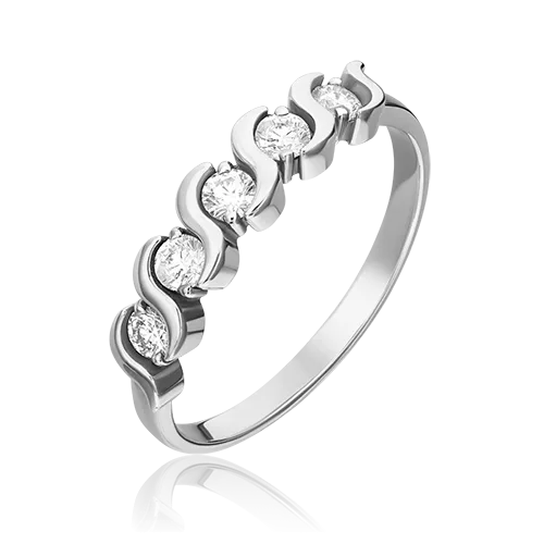 white gold with five diamonds-074