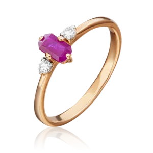 rose gold ruby baguette diamond ring-068