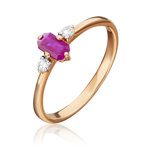 rose gold ruby baguette diamond ring-068