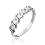 white gold with five diamonds-074
