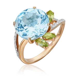 Rose Gold Topaz and Chrysolite Marquis with Diamonds-115