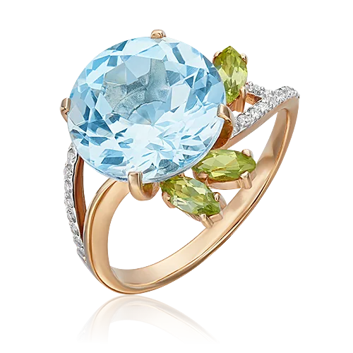 Rose Gold Topaz and Chrysolite Marquis with Diamonds-115