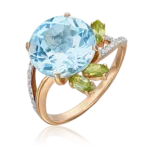 Rose Gold Topaz and Chrysolite Marquis with Diamonds-115