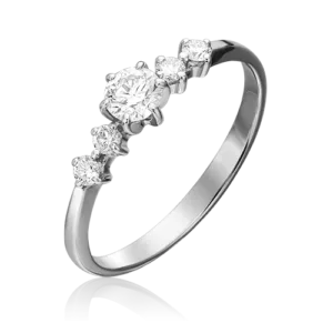 white gold diamond ring-089
