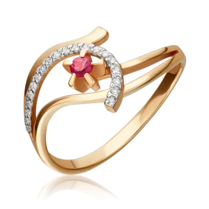 rose gold ruby diamond ring-079