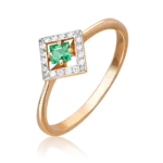 Rose gold ring with emeralds and diamonds-102