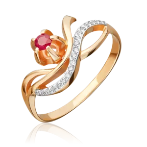 Rose gold ruby diamond ring-003