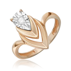 Combined gold and diamond ring-086