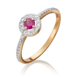 Rose gold ruby diamond frame ring-015