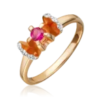 Rose gold ruby diamond ring-005