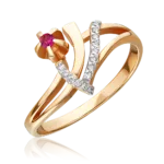 Rose gold ruby diamond ring-022