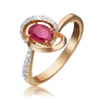 Rose gold ruby diamond ring-023