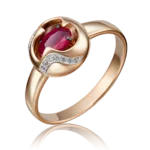 Red gold ruby diamond ring-011