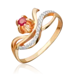 Rose gold ruby diamond ring-003