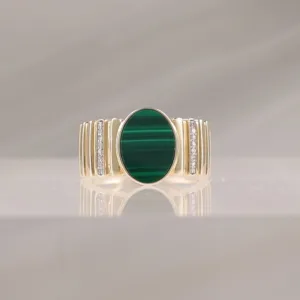 14K OVAL MALACHITE WDI – 092