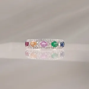 14K WHITE GOLD MULTI-COLOR W/DI – 285