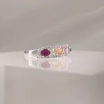 14K WHITE GOLD MULTI-COLOR W/DI – 285
