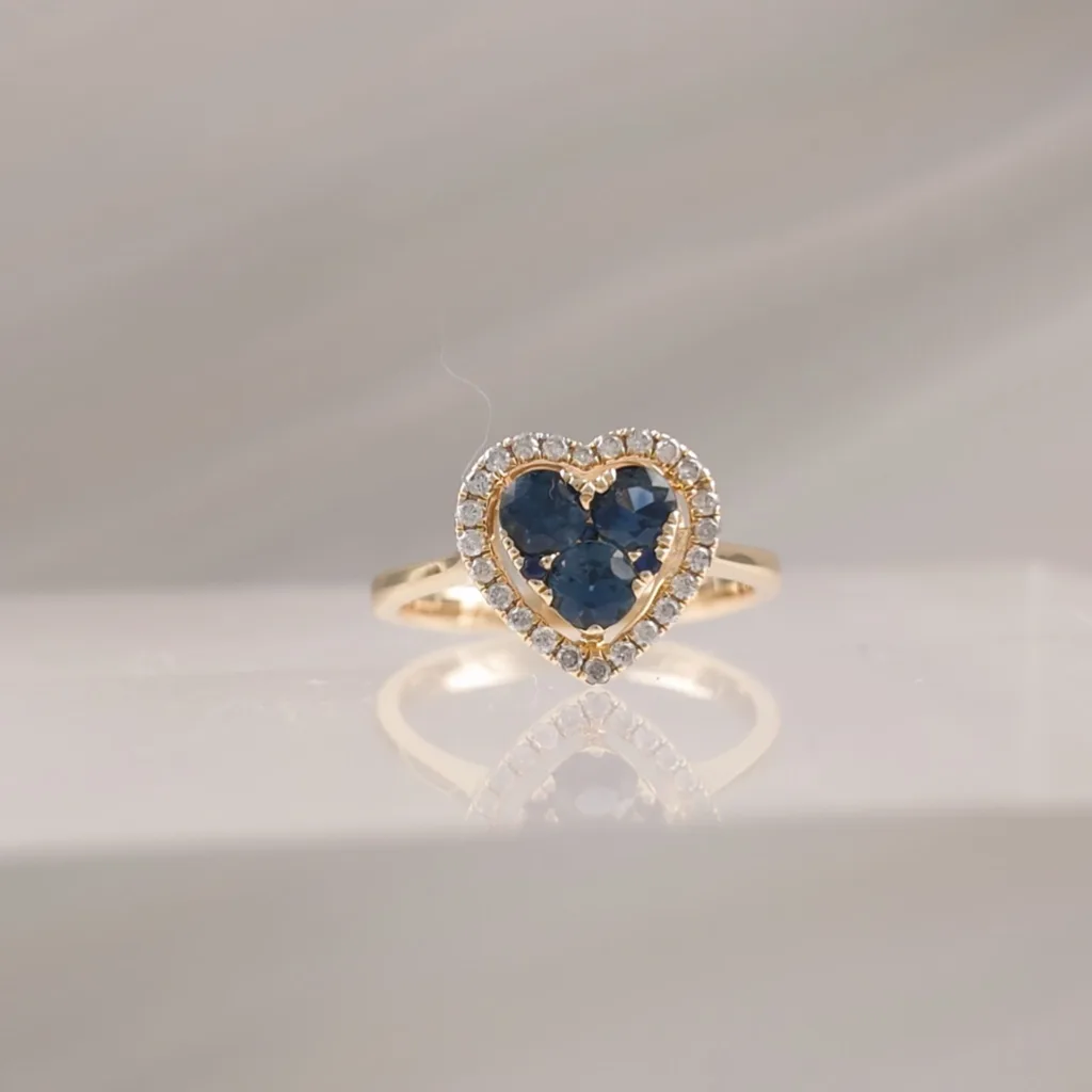 14K HEART SHAPE BSA W/DI – 102