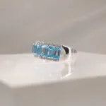 14K WHITE GOLD B/TOPAZ W/DI -027