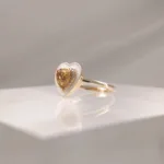 14K HEART SHAPE CITRIN W/DI – 291