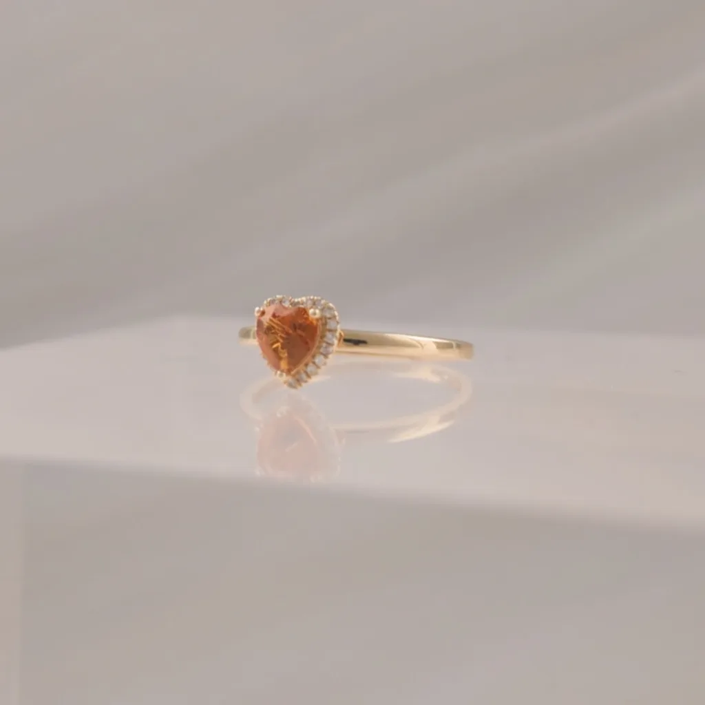 14K HEART SHAPE CITRIN W/DI – 288