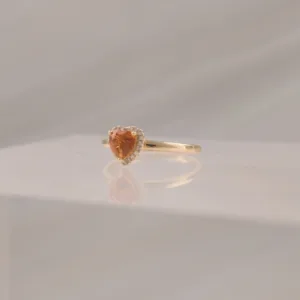 14K HEART SHAPE CITRIN W/DI – 288