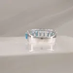 14K WHITE GOLD B/TOPAZ W/DI -027