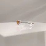 14K WHITE GOLD HEART SHAPE CITRIN W/DI- 292