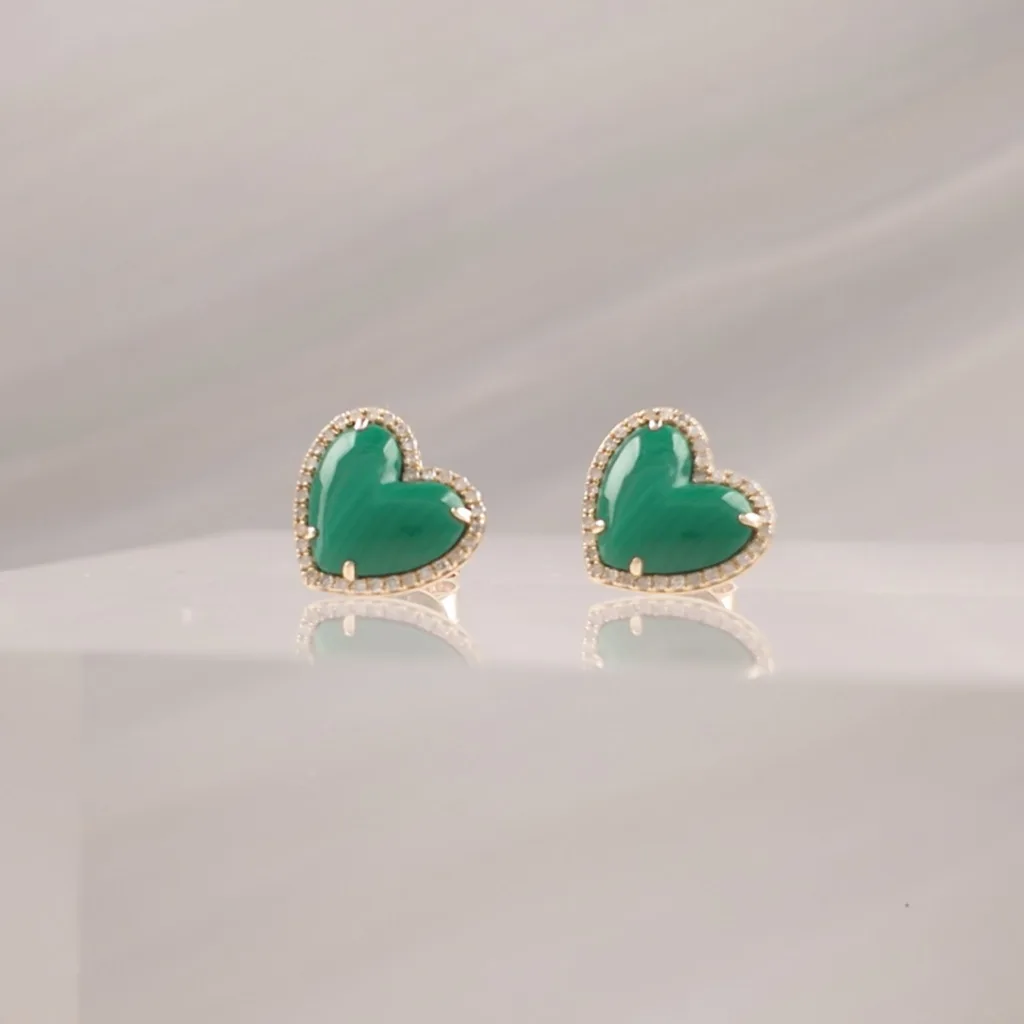 14K MALACHITE W/ DIAMONDS – 626