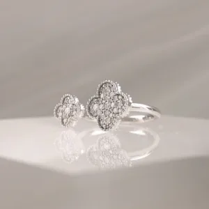14K WHITE U CLOVER – 298