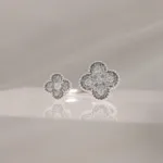 14K WHITE U CLOVER – 298
