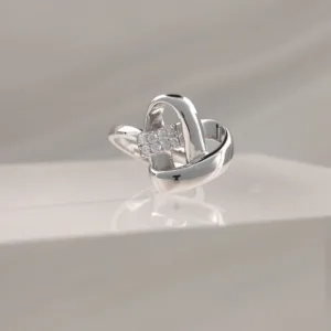 SILVER WHITE HEART 021