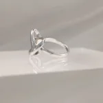 SILVER WHITE HEART 021
