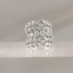 SILVER FLORAL LEAVES 068